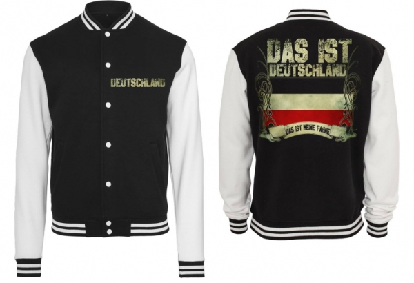Frauen College Jacke - schwarz/weiß - Meine Fahne - Schwarz-weiß-rot Frauen College Jacke - schwarz/weiß - Meine Fahne - Schwarz-weiß-rot