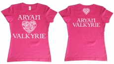 Frauen T-Shirt - Aryan Valkyrie - keltisches Herz - rosa/weiß Frauen T-Shirt - Aryan Valkyrie - keltisches Herz - rosa/weiß