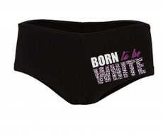Frauen Hotpants - Born to be white - Leopard - schwarz/pink Frauen Hotpants - Born to be white - Leopard - schwarz/pink