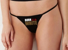 String Tanga - Born to be white - Leopard - schwarz String Tanga - Born to be white - Leopard - schwarz