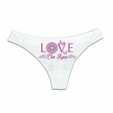 String Tanga - Love our Race - weiß/rosa String Tanga - Love our Race - weiß/rosa