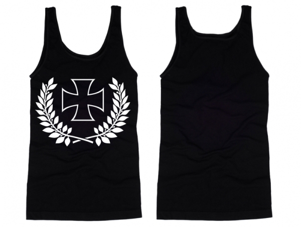 Muskelshirt/Tank Top - Eisernes Kreuz im Kranz - schwarz/weiß Muskelshirt/Tank Top - Eisernes Kreuz im Kranz - schwarz/weiß