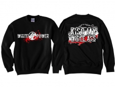 Pullover - Kiss My White Ass - schwarz-weiß-rot Pullover - Kiss My White Ass - schwarz-weiß-rot