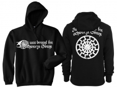 Frauen - Kapuzenpullover - In uns brennt die Schwarze Sonne - schwarz/weiß Frauen - Kapuzenpullover - In uns brennt die Schwarze Sonne - schwarz/weiß