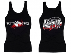 Frauen Top - Kiss My White Ass - schwarz-weiß-rot Frauen Top - Kiss My White Ass - schwarz-weiß-rot