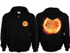 Kapuzenjacke - Schwarze Sonne - brennend - Motiv 1 Kapuzenjacke - Schwarze Sonne - brennend - Motiv 1