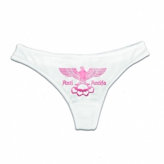 String Tanga - Anti Antifa - Adler mit Schlagring - Pink - weiß String Tanga - Anti Antifa - Adler mit Schlagring - Pink - weiß