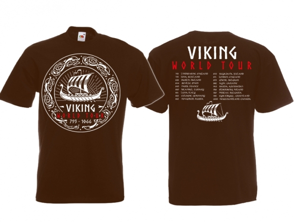 Frauen T-Shirt - Viking World Tour - braun Frauen T-Shirt - Viking World Tour - braun
