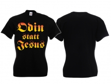 Frauen T-Shirt - Odin statt Jesus - Motiv 3 - schwarz/bunt Frauen T-Shirt - Odin statt Jesus - Motiv 3 - schwarz/bunt