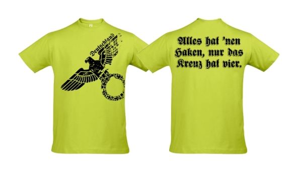 T-Hemd - Alles hat nen Haken, nur das Kreuz hat vier - apple green T-Hemd - Alles hat nen Haken, nur das Kreuz hat vier - apple green