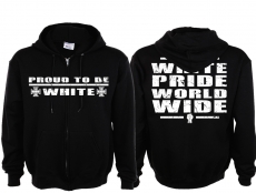 Frauen Kapuzenjacke - Proud to be White - schwarz/weiß Frauen Kapuzenjacke - Proud to be White - schwarz/weiß