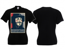 Frauen T-Shirt - Widerstand - Gegen das System - schwarz Frauen T-Shirt - Widerstand - Gegen das System - schwarz