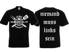 Frauen T-Shirt - Feines Schnitzel Schweinsfilet - schwarz/weiß Frauen T-Shirt - Feines Schnitzel Schweinsfilet - schwarz/weiß