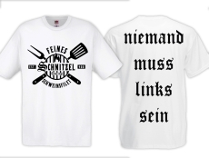Frauen T-Shirt - Feines Schnitzel Schweinsfilet - weiß/schwarz Frauen T-Shirt - Feines Schnitzel Schweinsfilet - weiß/schwarz