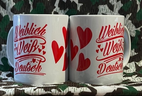 Tasse - weiblich/weiß/deutsch Tasse - weiblich/weiß/deutsch