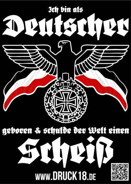 Ich bin als Deutscher geboren und schulde der Welt einen Scheiß - Aufkleber Paket 50 Stück Ich bin als Deutscher geboren und schulde der Welt einen Scheiß - Aufkleber Paket 50 Stück