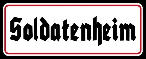 Holzschild - 27x10cm - Soldatenheim - schwarz/weiß/rot Holzschild - 27x10cm - Soldatenheim - schwarz/weiß/rot