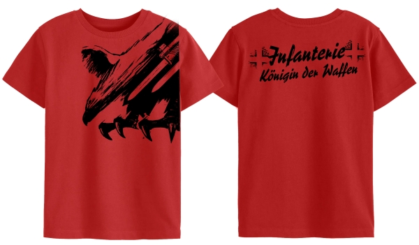 T-Hemd - Infanterie - Königin der Waffen - Motiv 1 - rot T-Hemd - Infanterie - Königin der Waffen - Motiv 1 - rot