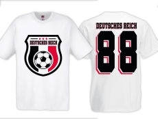 T-Hemd - Fußball - Deutsches Reich - Trikot 88 - Motiv 2 - weiß T-Hemd - Fußball - Deutsches Reich - Trikot 88 - Motiv 2 - weiß