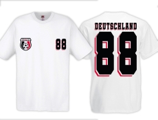 T-Hemd - Fußball - Deutschland - Trikot 88 - Motiv 1 - weiß T-Hemd - Fußball - Deutschland - Trikot 88 - Motiv 1 - weiß