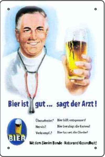 Blechschild - Bier ist gut sagt der Arzt BS662 (424) Blechschild - Bier ist gut sagt der Arzt BS662 (424)