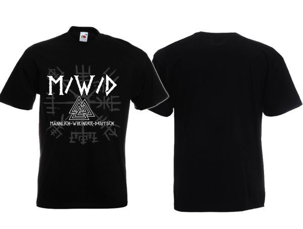 T-Hemd - M/W/D - Männlich / Wikinger/ Deutsch - schwarz T-Hemd - M/W/D - Männlich / Wikinger/ Deutsch - schwarz