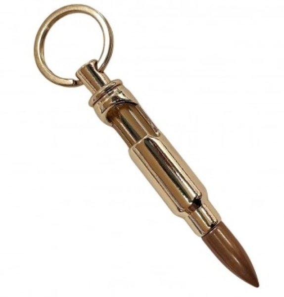 Schlüsselanhänger - Flaschenöffner - Patrone 7,62 mm Messingfarben Schlüsselanhänger - Flaschenöffner - Patrone 7,62 mm Messingfarben
