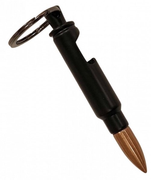Schlüsselanhänger - Flaschenöffner - Patrone 7,62 mm Schwarz Matt Schlüsselanhänger - Flaschenöffner - Patrone 7,62 mm Schwarz Matt