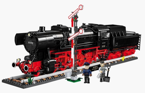 Bausatz - DR BR 52 Steam Locomotive & Railway Semaphore - Dampflokomotive 6287 Bausatz - DR BR 52 Steam Locomotive & Railway Semaphore - Dampflokomotive 6287