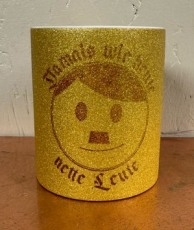 Glitzer Tasse - gold - Nettes Gesicht Glitzer Tasse - gold - Nettes Gesicht