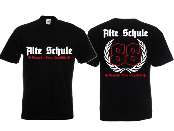 T-Hemd - Alte Schule - 88 - Respekt - Ehre - Loyalität - schwarz T-Hemd - Alte Schule - 88 - Respekt - Ehre - Loyalität - schwarz