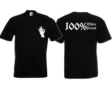 T-Hemd - White Power - Logo - Modern - 100% White/Proud - schwarz