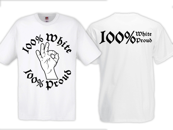 Frauen T-Shirt - White Power - Logo - Modern - 100% White/Proud - großer Frontdruck - weiß Frauen T-Shirt - White Power - Logo - Modern - 100% White/Proud - großer Frontdruck - weiß