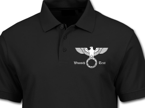 Polo-Shirt - Wunschtext - Druck vorne + Hinten + 1 Ärmel