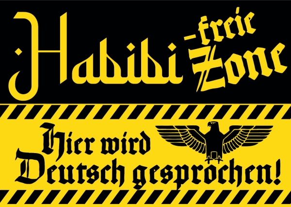 Habibi freie Zone - Hier wird Deutsch gesprochen - Aufkleber Paket 10 Stück