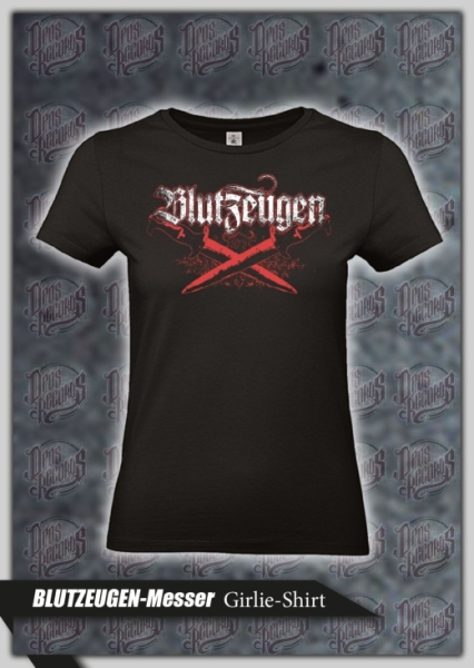 Frauen T-Shirt - Blutzeugen - Messer - Girly - schwarz Frauen T-Shirt - Blutzeugen - Messer - Girly - schwarz