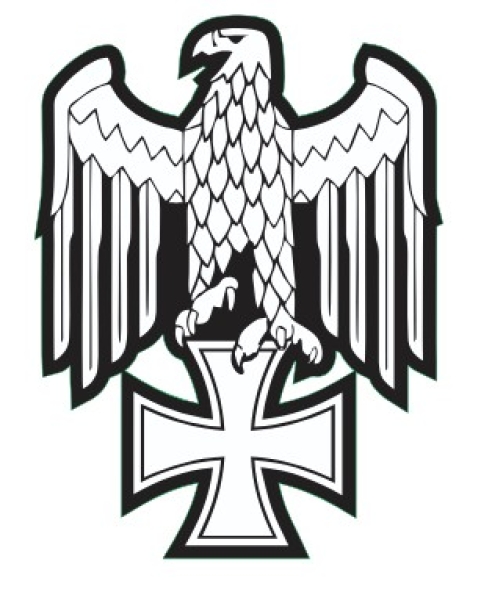 PVC Aufkleber - Reichsadler mit Eisernem Kreuz - sitzend PVC Aufkleber - Reichsadler mit Eisernem Kreuz - sitzend