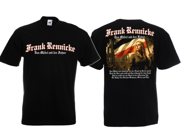 T-Hemd - Frank Rennicke - Das Mädel mit der Fahne - schwarz T-Hemd - Frank Rennicke - Das Mädel mit der Fahne - schwarz