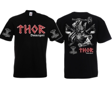 Frauen T-Shirt - Thor - Donnergott - klassisch + Ärmeldruck Frauen T-Shirt - Thor - Donnergott - klassisch + Ärmeldruck