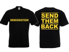 T-Hemd - Remigration - Motiv 1 - schwarz/gelb T-Hemd - Remigration - Motiv 1 - schwarz/gelb