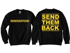 Pullover - Remigration - Motiv 1 - schwarz/gelb Pullover - Remigration - Motiv 1 - schwarz/gelb