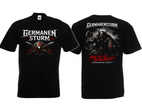 Frauen T-Shirt - Germanensturm - Auf in die Schlacht - schwarz Frauen T-Shirt - Germanensturm - Auf in die Schlacht - schwarz