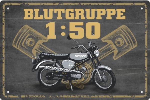 Blechschild - Blutgruppe 1:50 - BS864 (472) Blechschild - Blutgruppe 1:50 - BS864 (472)