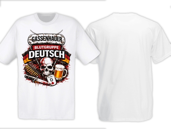 T-Hemd - Gassenhauer - Blutgruppe Deutsch - SRG - weiß T-Hemd - Gassenhauer - Blutgruppe Deutsch - SRG - weiß