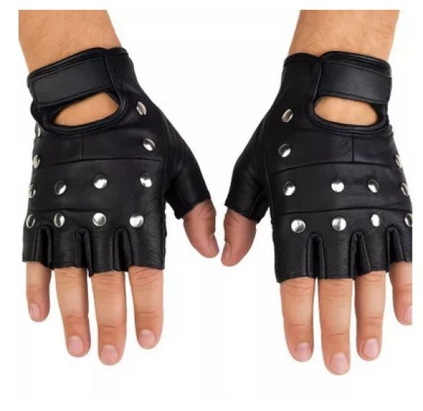 Lederhandschuhe mit Flachnieten Lederhandschuhe mit Flachnieten