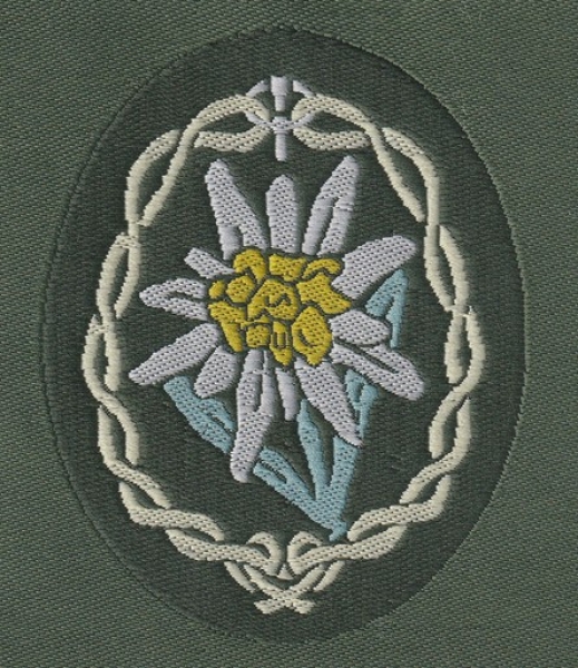 Aufnäher - Edelweiß - Gebirgsjäger - Ärmelabzeichen - grün
