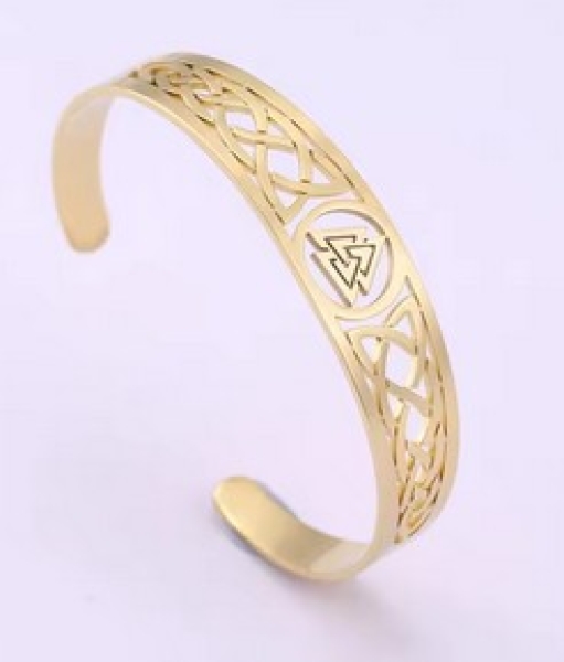 Armspange - Wotans Knoten - goldene Optik Armspange - Wotans Knoten - goldene Optik