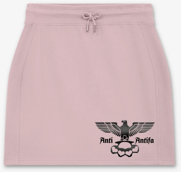 Frauen - Rock - kurz - Anti Antifa - Adler mit Schlagring - sueded miami pink Frauen - Rock - kurz - Anti Antifa - Adler mit Schlagring - sueded miami pink