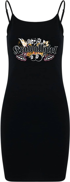 Kleid - Stretch Jersey Slim Dress - Krawallgirl - Motiv 2 - schwarz Kleid - Stretch Jersey Slim Dress - Krawallgirl - Motiv 2 - schwarz