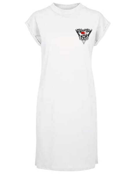 Kleid - Turtle Extended Shoulder Dress - Krawallgirl - Motiv 3-2 - weiß Kleid - Turtle Extended Shoulder Dress - Krawallgirl - Motiv 3-2 - weiß